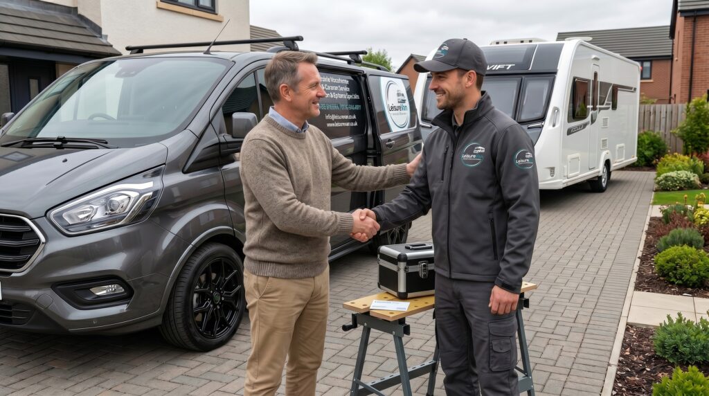 Contact LeisureVan Service Solutions for mobile caravan and motorhome servicing